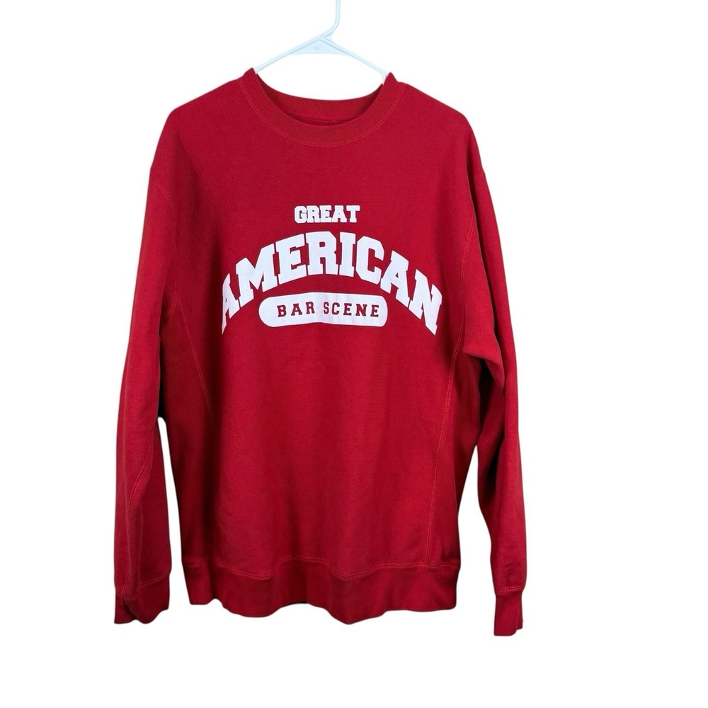 Zach Bryan Sweatshirt Mens XL Red White Great American Bar Scene Crewneck